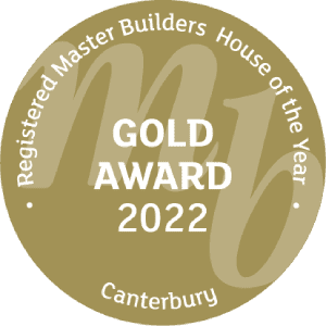 Registered Master Builders House of the Year Gold Award 2022 medal.