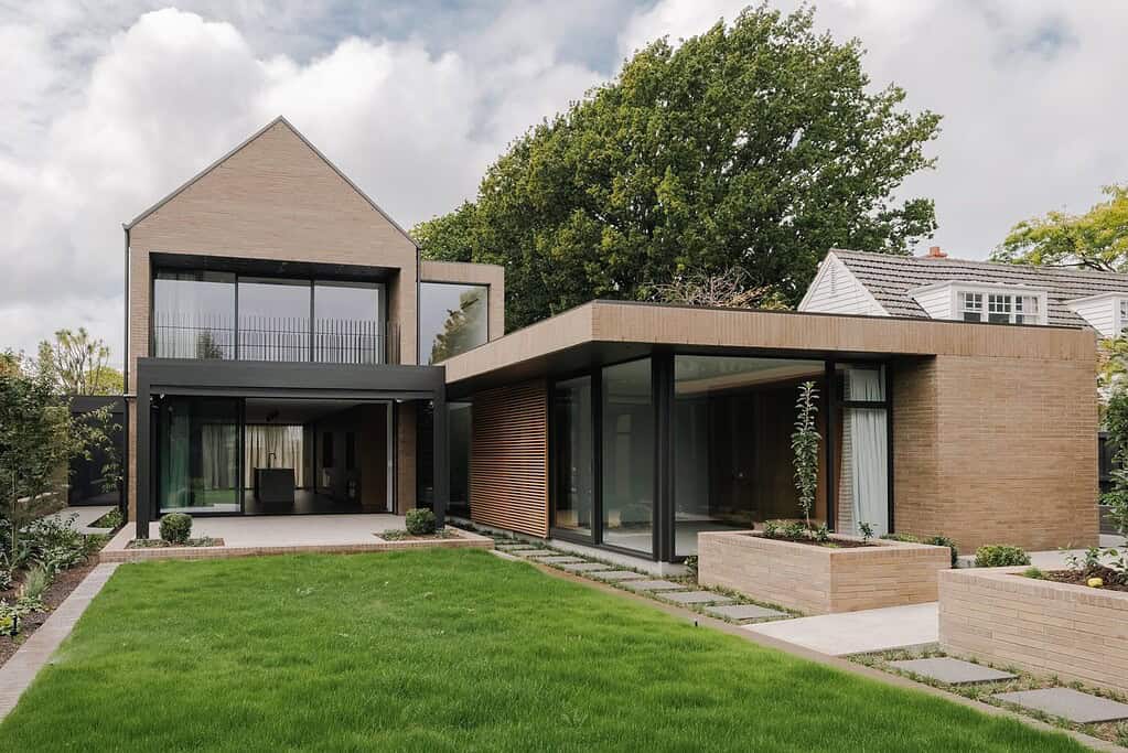 Completed Coughlan Homes build seen from the garden at handover.