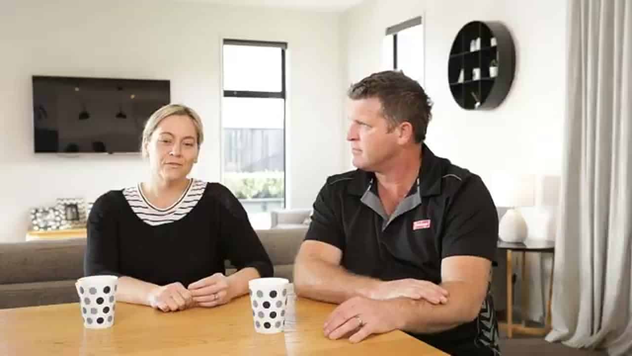 Greg and his partner at home in their Wallace Crescent build by Coughlan Homes
